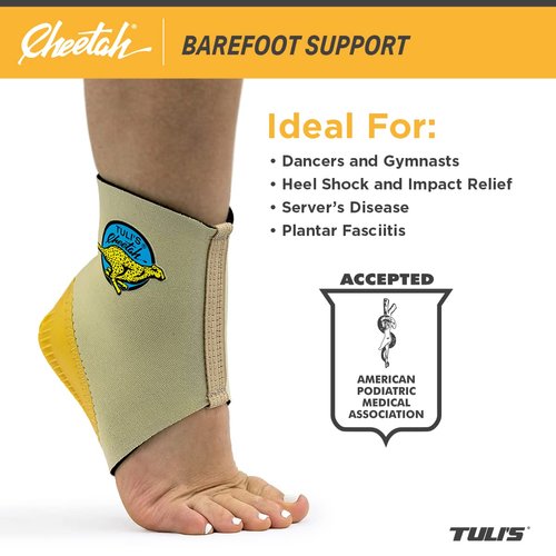 Tuli's Cheetah Heel Cup with Compression Sleeve for Sever’s Disease and Heel Pain for Gymnasts and Dancers, X-Small, 1 Pair