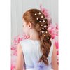 Chanaco 25Pcs Mini Flower Hair Clips Cute Tiny Hair Jewelry Pearl Hair Accessories for Women Non Slip Rhinestone Decorative Hair Clips for Wedding Bridal Small White Hair Barrettes for Girls Gifts