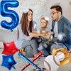 Baseball Balloons 5th Birthday Decorations for Boys, Baseball Party Decoration Baseball Sports Theme Party Supplies, 40 inch Foil Number Balloons Number 5 Balloon Blue Red White Sports Balloon Kits