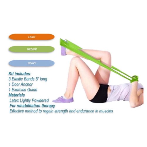 MICROGYM Elastic Fitness Resistance Bands Exercise 5 'Long - 3 Band 5 Feet Long