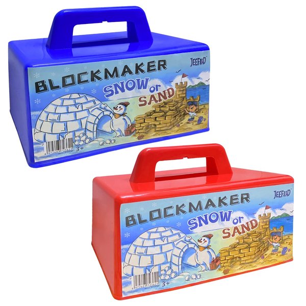 JEEFUD Snow Block Maker, Sand Castle Mold, Beach Snow Building Kit Toys for Kids, 2 Pack (Blue&Red)