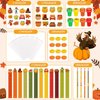 Cholemy 168 Pcs Thanksgiving Party Favors Fall Thanksgiving Stationery Set Supplies Bulk Thanksgiving Mini Notebook Pencils Erasers Rulers Stampers Stickers Gift Bags for Rewards Prizes