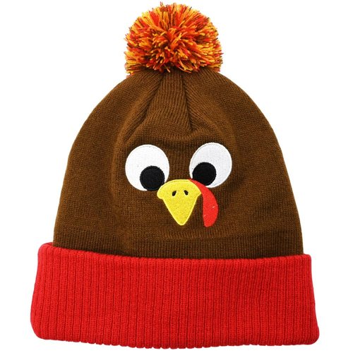 DINESIL Thanksgiving Turkey Beanie Hat, Cute Turkey Beanie Cap Pom Pom Turkey Knitted Hats for Kids Women and Man Thanksgiving Party Cosplay Dress Up Party Decorations Accessory