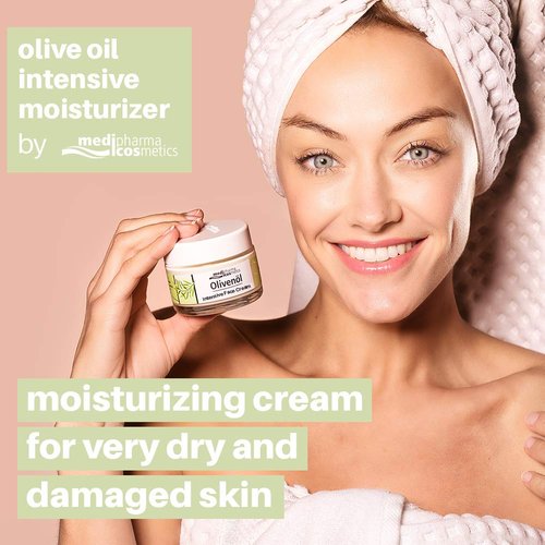 Medipharma Cosmetics Intensive Face Moisturizer Cream for very dry Skin | Daily Moisturizing Facial Lotion for Women & Men | Extra Dry Skin Care | Paraben-Free, Olive Oil, Vitamin A, Vitamin E (50ml)