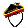 KINREX Cinco de Mayo Sombrero Headband - Mexican Fiesta Party Hat Decorations - Red Ball Fringe Mini Costume - One Size Fits All