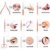 Manicure Set Nail Clipper Set Men Women 12 in 1 Nail Care Kit with Portable Case Travel Manicure Pedicure Tools Grooming Kit Beauty Salon(Rose Gold)