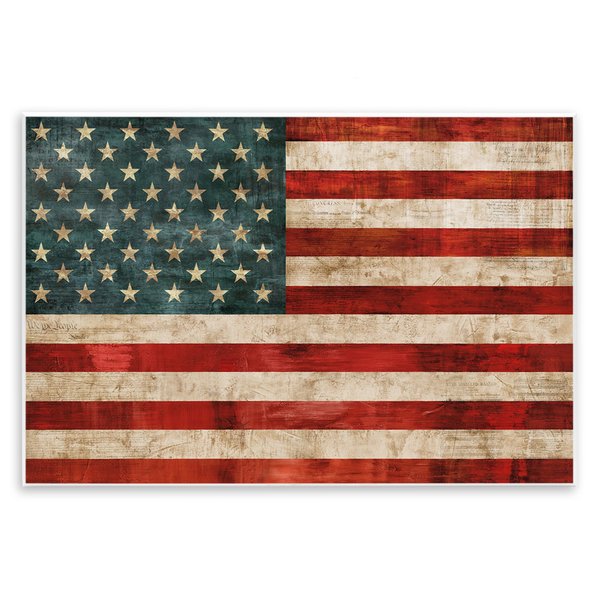 Stupell Industries US American Flag Wood Textured Design, Designed by Luke Wilson Art, 10x15, Wall Plaque