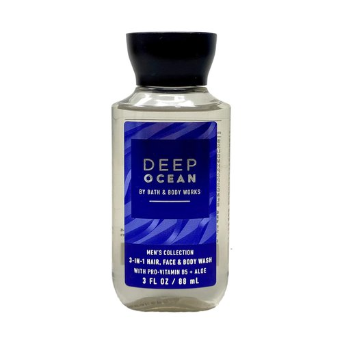 Bath & Body Works Men's Collection Deep Ocean 2 Pack 3-in-1 Hair, Face & Body Wash Bundle with a Natural Oats Sample Soap - Travel Size