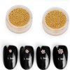 Minejin 3D Nail Art Gold Steel Ball Mini Beads Women Makeup Silver Studs Metal Tips 1mm 4 Boxes