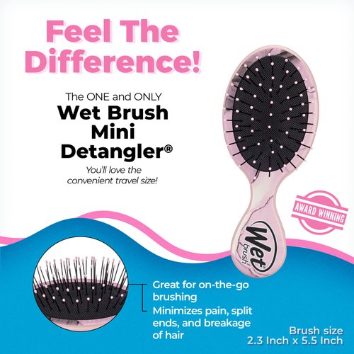 Wet Brush Squirt Detangler Hair Brushes, Dusty Rose - Mini Detangling Comb with Ultra-Soft IntelliFlex Bristles Glide Through Tangles with Ease - Pain-Free Hair Accessories for All Hair Types