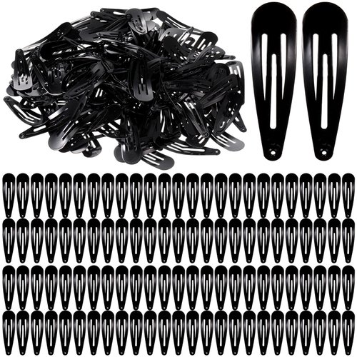 Yuxung 400 Pcs Hair Clips Bulk Black Barrettes 2 Inch Women Metal Snap Hair Clips No Slip Hair Ba...