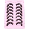 Short Cat Eye Lashes Fluffy Mink Lashes Natural Look Wispy False Eyelashes 15mm D Curl Volume Extension Fluffy Fox Eye Fake Eyelashes Extension by Geeneiya