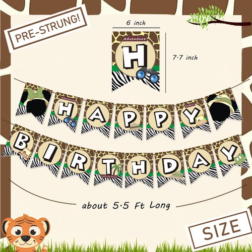 Mickey-Safari Birthday Party Decorations- Let's Go Wild Jungle Safari Party Banner Wild One Mickey Birthday Party Supplies
