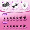 C Curl Lash Clusters Extensions 280 Pcs Individual Eye lash Clusters 100D Cluster Lashes Fluffy Wispy Lash Clusters Makeup at Home - DIY Lash Extension Kit for Self Application (9-18MM) Mix
