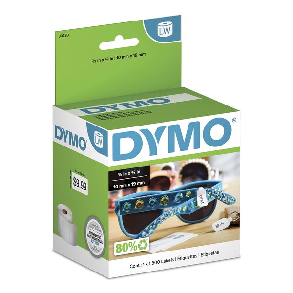 DYMO Authentic LW 2-Up Price Tag Labels, DYMO Labels for LabelWriter Label Printers, 3/8" x 3/4", 1 Roll of 1500