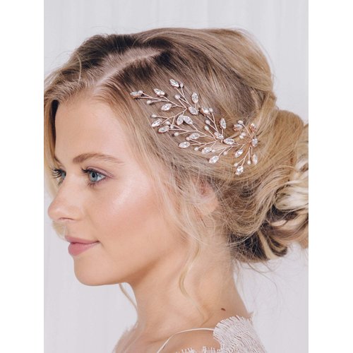 fxmimior Bridal Hair Accessories Pearl Crystal Hair Pins Hair Clips Bobby Pin Wedding Party Evening Headpiece Head Wear (pack of 3) (silver)