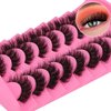 Mink Lashes Fluffy Wispy False Eyelashes 15mm Natural Thick Volume Fluffy Curl Fake Eyelashes 9 Pairs by Yawamica Black