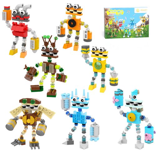 7 in 1 Wubbox Sing Monsters Building Set, Singing Monster Friends Building Blocks, Monster Mini Figures Game Building Toy Model, Suitable for Boys and Girls Adults, 639 PCS