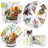 APOWBLS Cat Theme Birthday Party Supplies - Cat Party Decorations Dinnerware Include Cat Party Plates, Cup, Napkin, Kitten Birthday Decorations Tableware, Kitty Cat Birthday Party Supplies | Serve 24