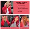 SOKU 13x6 Body Wave Lace Front Wigs 28 Inch Natural Wave Synthetic Wigs with Baby Hair Ombre Pink Lace Frontal Wigs with Light Pink Roots Pre Plucked Glueless HD Lace Wavy Wigs for Women