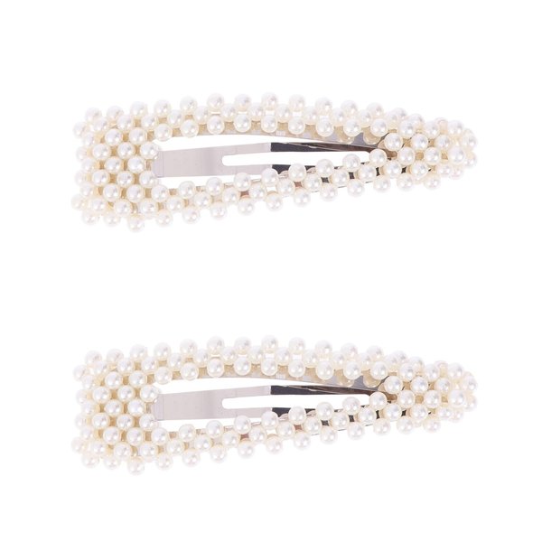 FRCOLOR Bling Hair Accessories - Crystal Pearl Beaded Barrettes, Hair Clips, Hairpins, and Bobby Pins in Stylish Jeweled Design for Fashion