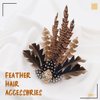 GENBREE Feather Hair Clip 1920s Flapper Headpiece Feather Headdress Party Cocktail Costume Hair Accessories for Women and Girls