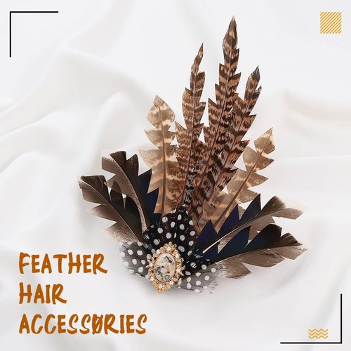 GENBREE Feather Hair Clip 1920s Flapper Headpiece Feather Headdress Party Cocktail Costume Hair Accessories for Women and Girls