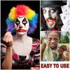 CAHIUYOA Halloween Clown White Red Black Face Body Paint Makeup,Professional Foundation Cream for Zombie Vampire Cosplay SFX Special Effects Makeup and Eye Black Baseball Football Softball Sports