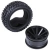 Hobbypark Outer Diameter 2.99 inch / 76mm Rubber RC Car Tires & Wheel Rims foam Inserts 12mm Hex Hub (4-Pack)