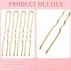 OIIKI 150PCS Gold U Shaped Hair Pins, 2.4in/6cm Bun Hair Pins, Blonde Hair Bobby Pins with Storage Box for Women, Girls, Brides for Parties, Wedding or Daily Use