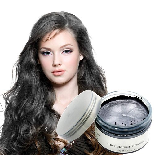 Jakuva Hair Coloring Dye Wax Styling Cream Mud, Natural Hairstyle Cream Wash out easily, Temporary Hair Dye Wax for Party, Cosplay & Halloween, Nightclub, 4.23 oz (Black)