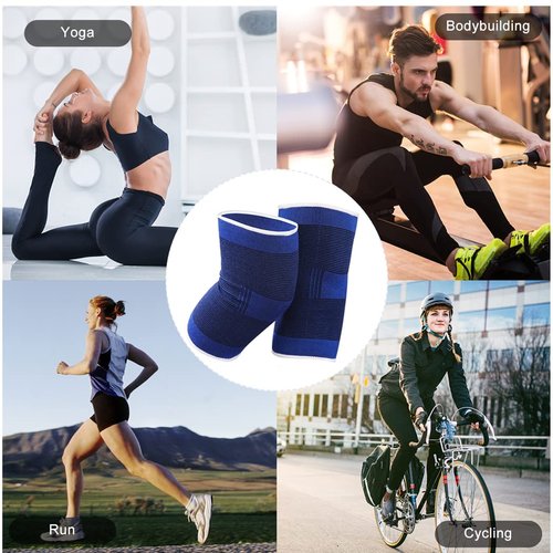 JUSDIQIR Knee Compression Sleeve For Women Men, Knee Braces for Knee Pain, Running Knee Brace, Knee Support For Knee Joint Pain (Blue)