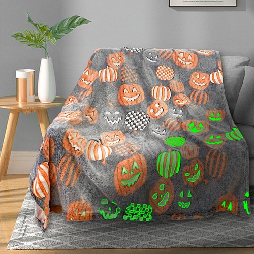 TEHALK Cute Halloween Blanket for Kids, Pumpkin Blanket for Boys/Girls/Toddler, for Kids/Teens/Women/Men, Spooky Blanket for Adults, Fall Throw Blanket for Couch 40"x 60"