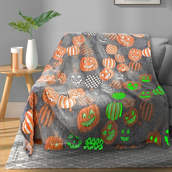 TEHALK Cute Halloween Blanket for Kids, Pumpkin Blanket for Boys/Girls/Toddler, for Kids/Teens/Women/Men, Spooky Blanket for Adults, Fall Throw Blanket for Couch 40"x 60"