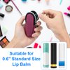 Portable Lip Balm Organizer Case with Keychain, Travel Chapstick Holder Storage Bag, Waterproof Small Cosmetic Organizer, Anti-Lost Lipstick Lip Gloss Sleeve Pouch Keeper Case (Rose Red, Small)