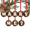 Andaz Press Wedding Proposal Engagement Metal Christmas Ornaments, Marry Me?, Rustic Wood, 1-Pack, includes Ribbon and Gift Bag