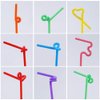 100 Pcs Colorful Plastic Long Flexible Straws.(0.23''diameter and 10.2"long)