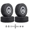 HobbyPark Pre-Glued 1/10 RC Short Course Truck Tires and Chrome Wheels 12mm Hex for Traxxas Slash 2wd 4x4 Vxl BL-2S Redcat Blackout SC Pro TR10 Losi 22S SCT 3S 4S Lipo Brushless Power (120mm Height)