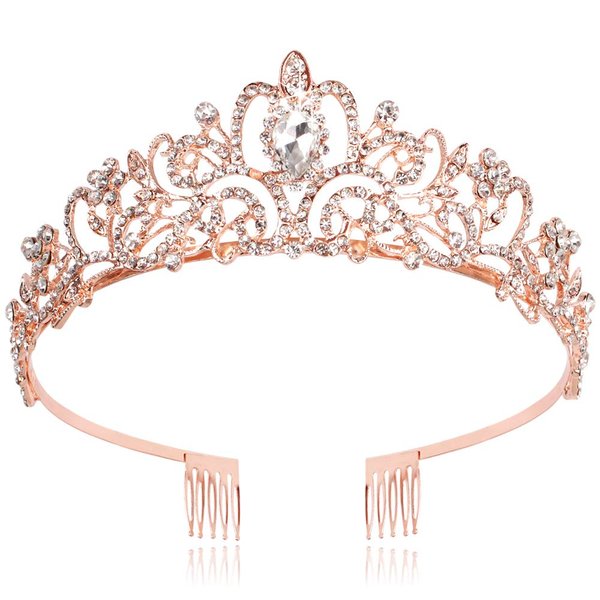 Chanaco Crowns for Women Princess Crown Rose Gold Tiara Headband Tiaras for Women Aurora Crown for Halloween Costume Birthday Wedding