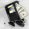 Small Leather Car Sun Visor Organizer Clip for Trucks/Cars, Car Card Sleeve Pocket Organizer, Car Visor Document Holder, Card, Sunglasses, Car Registration/Drving License, Insurance Info, Pen, Note