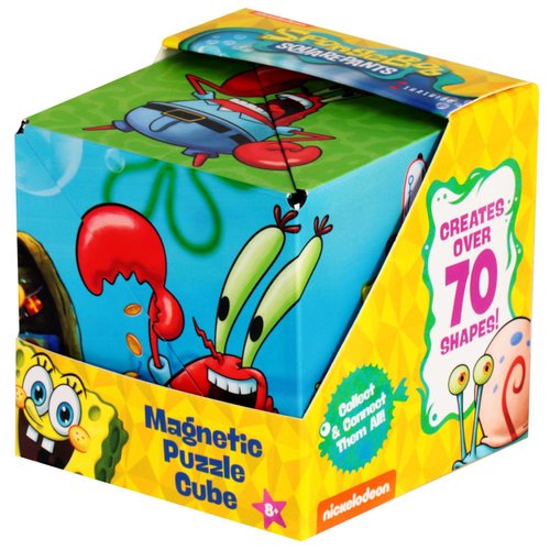SHASHIBO Spongebob Shape Shifting Box - Award-Winning, Patented Magnetic Puzzle Cube w/ 36 Rare Earth Magnets - Fidget Cube Transforms Into Over 70 Shapes (Spongebob Squarepants - Krusty Krab)