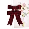 2PCS 5" Velvet Red Wine Hair Bows Girls Hair Clips Ponytail Holder Accessories for Women Girls Toddlers