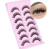 False Eyelashes Natural Look Wispy Fake Lashes Cat Eye Strip Lashes That Look Like Extensions 3D Fluffy Faux Mink Fake Eyelashes Pack by ALPHONSE (16mm-7 Pairs)