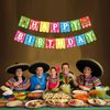 Pre-strung Mexican Happy Birthday Banner, Mexican Theme Party Decor, Cinco de Mayo Happy Birthday Banner, Taco Birthday Party Decorations Banner for Mexican Carnival Fiesta Birthday Party