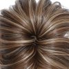YOLANFAIRY Messy Bun Hair Piece Claw Clip in Hair Buns Hair Piece for Women Straight Short High Ponytail Extension Tousled Updo Faux Hair Bun Scrunchies for Girls (Brown Mix Ash Blonde)