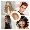 Bamboo Hair Brush, Mini Wood Hair Brush Wooden Scalp Massager for Hair Growth, Travel Detangling Hairbrush Air Cushion Hair Brushes for Women and Men All Hair Types, Easy of Holding