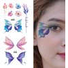 Konsait 12 Sheets Glitter Butterfly Temporary Tattoos for Women Girls Butterfly Face Tattoos for Women Eye Sticker Fairy Makeup Kids Tattoos Temporary For Girls Fairy Princess Party Favors