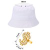 Gejoy Hip Hop Costume Kit 80s/90s Rapper Accessories Bucket Hat Sunglasses Gold Chain Ring Outfit for Men Women(White)
