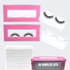 NEW-Empty Lash Boxes for Wholesale- 100 Pcs - 50 Trays/50 Empty Eyelashes Box Packaging- Soft Paper Lash Box Holographic Design for 25MM 3D Mink Strip Lashes (Hot Pink/Silver Metallic)