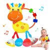 Baby Sensory Toys 0-6 3-6 Months,Infant Baby Musical Stuffed Animal Activity Soft Toys, 3+ Months Rattles Teething Toys for Babies,Tummy Time Toy Gifts for 0-3-6-12 Months Boys, Girls